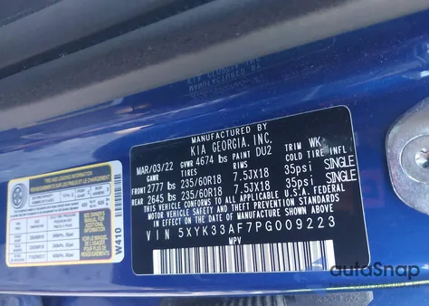 2023 Kia Sportage Ex из США, поврежденный, VIN 5XYK33AF7PG009223